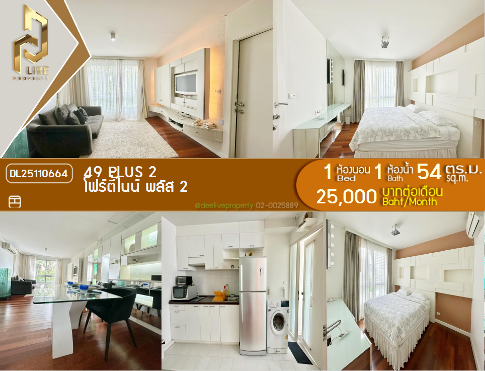picture DL25110664 Condo for rent, 49 Plus 2 near -, ready to move in, call urgently 0638692663 LineID @162cjixi - 1/8