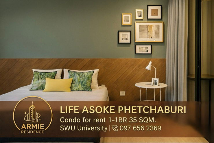 picture ðĨAvailable NowðĨLife Asoke 1-1BR 35 sqm. near SWU, beautiful room, complete electrical appliances 097-656-2369 - 1/15