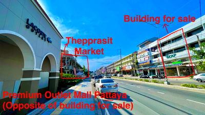 อาคารพาณิชย์ ชลบุรี : อาคารพาณิชย์ 3 ชั้นครึ่ง 2 อาคาร ตรงข้ามOutlet Mall Pattaya และ ตลาดเทพประสิทธิ์ ฟุตบาทกว้าง จอดรถได้ทั้งสองฝั่ง ถนนเทพประสิทธิ์ใกล้กับแยกถนนสุขุมวิท