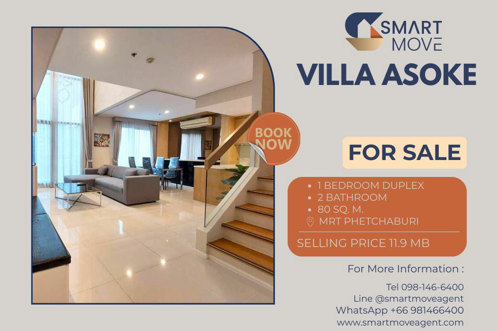 รูป ขายพร้อมผู้เช่า !! Code C20250800009..........Villa Asoke, 1 ห้องนอน, 1 ห้องน้ำ Duplex, แต่งครบ - รูปที่ 1/9