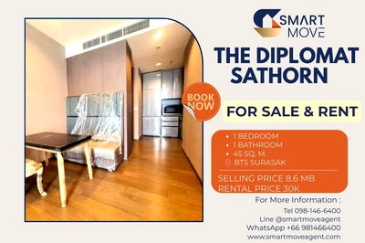 Condos for sale Sathorn Thani Tower : 🔥 For Sale  !! 🔥 Code C20221201577...The Diplomat Sathorn, 1 bed, 1 bath, North Facing, high floor 14++, furnished, ready to move in, SELL AT LOSS!!