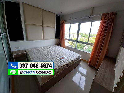 เช่าคอนโด บางแสน : The Room Condo บางแสน ชลบุรี ชั้น4 ใกล้ตลาดปาร์คอิน --------------------Tel/Line 097-049-5874 (FB:@Bangsaen4rent)