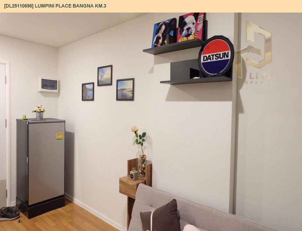 รูป DL25110696 ให้เช่าคอนโด ลุมพินี เพลส บางนา กม.3 (Lumpini Place Bangna Km.3) ใกล้ BTS อุดมสุข พร้อมเข้าอยู่ โทรด่วน 0638692663 LineID @897iyzll - รูปที่ 6/8