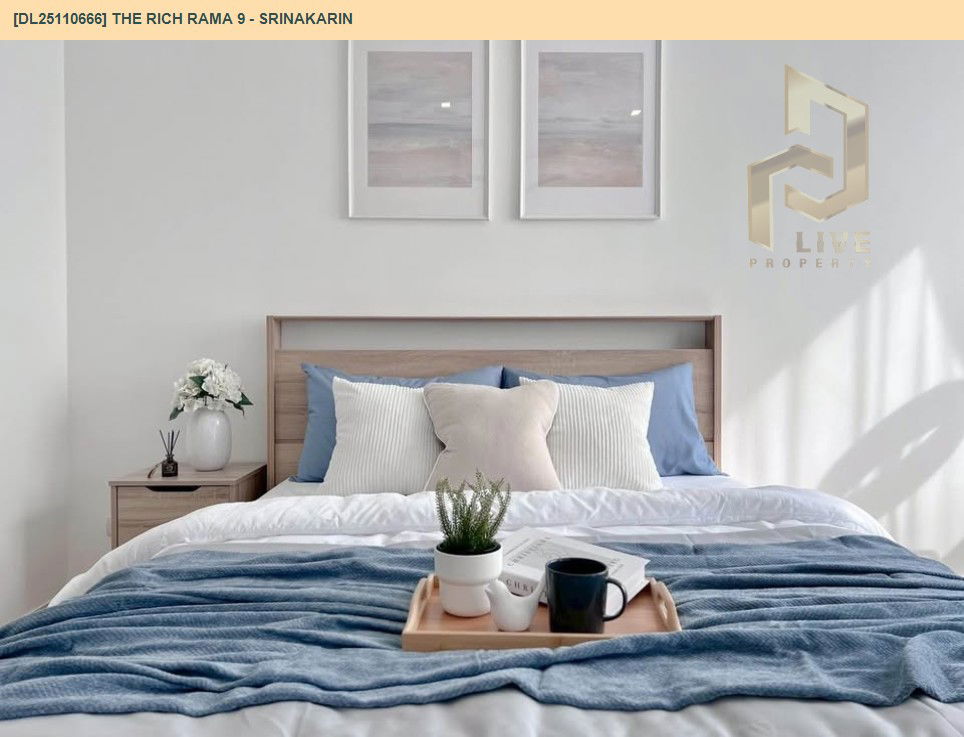 รูป DL25110666 ให้เช่าคอนโด เดอะริช พระราม 9 - ศรีนครินทร์ (The Rich Rama 9 - Srinakarin) ใกล้ AIRPORT RAIL LINK หัวหมาก พร้อมเข้าอยู่ โทรด่วน 0614453194 LineID @162cjixi - รูปที่ 3/10
