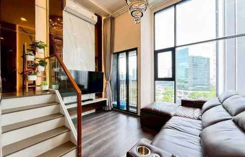 Condo for rent, Duplex 2 floors, corner room, Knightsbridge Space Ratchayothin, next to BTS Phahon Yothin 24, size 49 sq m, 14th floor