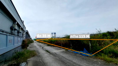 ที่ดิน นิคมบางปู(เหนือ) : ขายที่ดินเปล่า 3 ไร่ – ทำเลศักยภาพ เขตสีม่วง เหมาะสร้างโรงงาน/โกดัง ถนนเลียบคลองส่งน้ำสุวรรณภูมิ