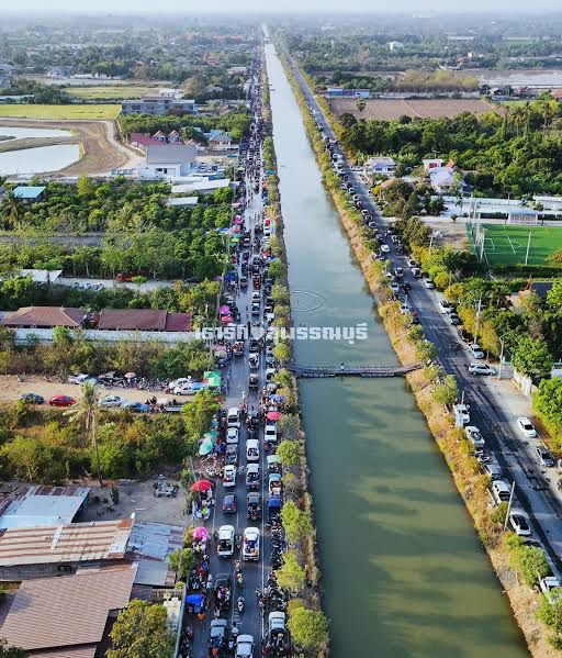 รูป ขายที่ดินวิวโค้งน้ำคลองชลประทานติดถนนดำ อ. เมืองสุพรรณ ต. ไผ่ขวาง - รูปที่ 1/2