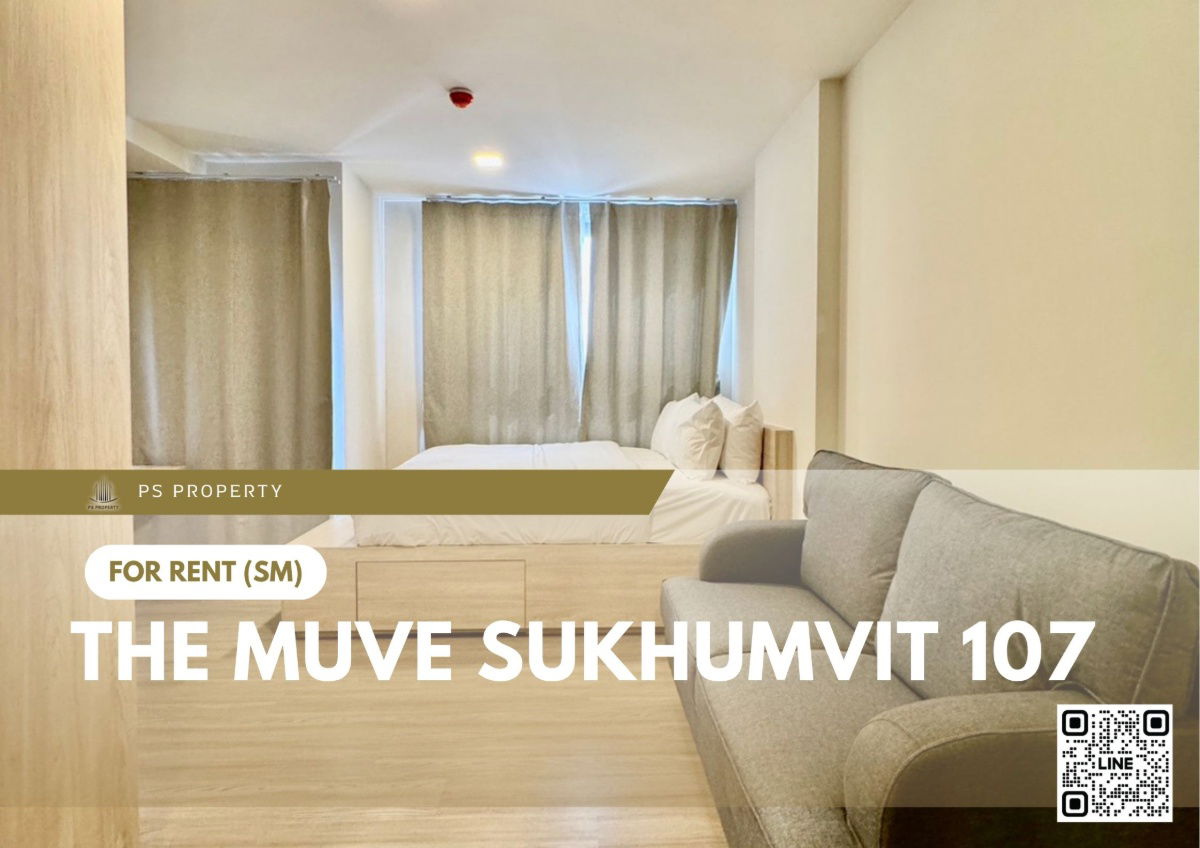 picture For rent ✨ THE MUVE Sukhumvit 107 ✨ Fully furnished and equipped with appliances. New project, ready to move in, near BTS Bearing. - 1/7