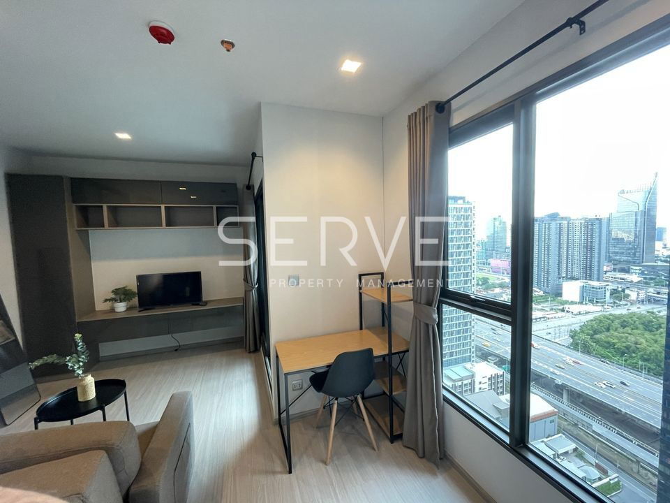 picture Studio With Partition Super High Floor Nice Room  Fully Furnished Good Location Close To MRT Rama 9 350 m. @ Life Asoke - Rama 9  - 6/7