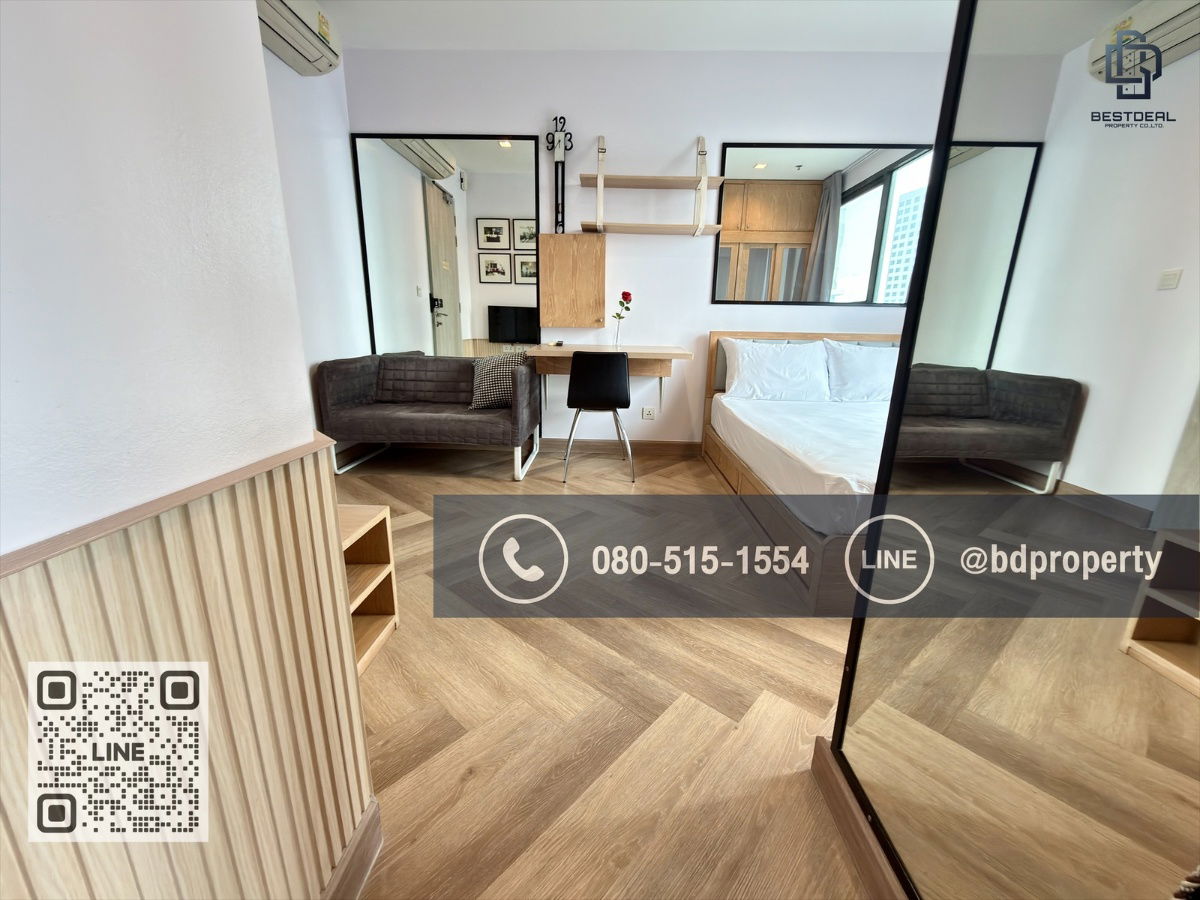 picture Bestdeal  FOR RENT Studio 22 sqm. Rental 16,000 THB /month CONDO “IDEO MOBI RAMA 9” Near Phraram Kao 9 MRT Station 80 meters. - 12/16