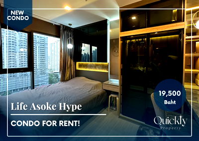 Condos for rent : Life Asoke Hype | Price 19,500 baht | Beautiful room, great view, fully furnished, ready to move in December 2025