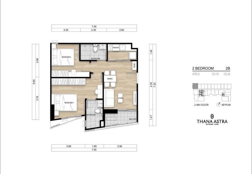 รูป คอนโดธนา แอสทรา Thana Astra Sathorn-Chan ใกล้ BTS เซนต์หลุยส์ - รูปที่ 7/15
