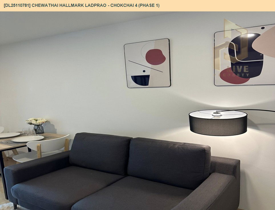 picture DL25110781 Condo for rent, Chewathai Hallmark Ladprao - Chokchai 4 near รถไฟฟ้า 3 สาย, ready to move in, call urgently 0638692663 LineID @162cjixi - 3/9