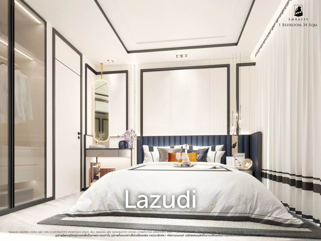 รูป 1 Bed 1 Bath 34 SQ.M Embassy Pattaya - รูปที่ 1/4