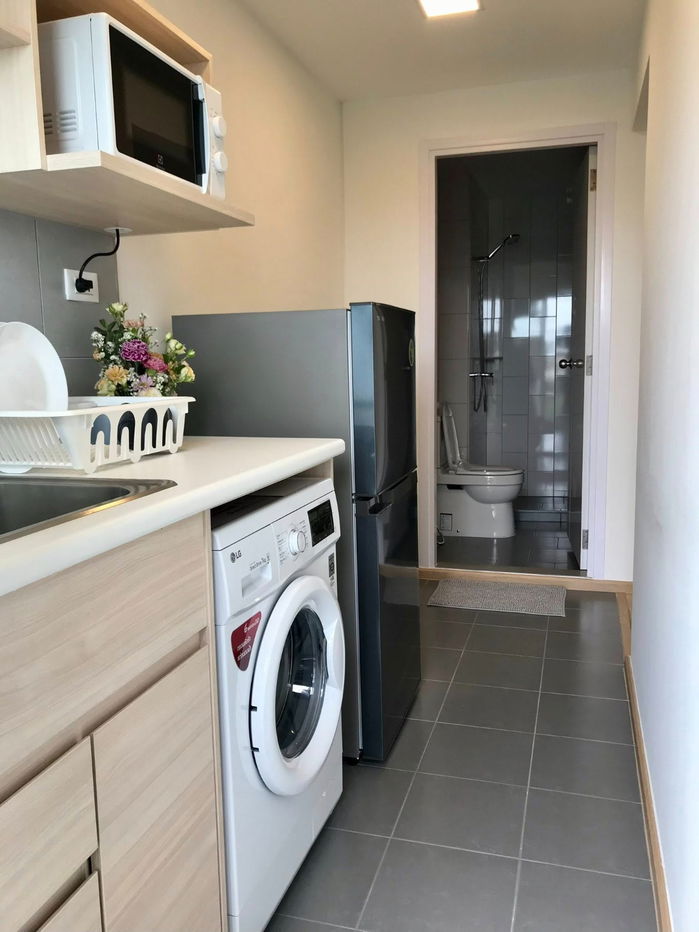 รูป ให้เช่าคอนโด พลัม รังสิต เฟรช ตึก A 26.77 ตร.ม.เฟอร์ครบ มีเครื่องซักผ้า ใกล้ ม.กรุงเทพ (TR1208) - รูปที่ 6/8