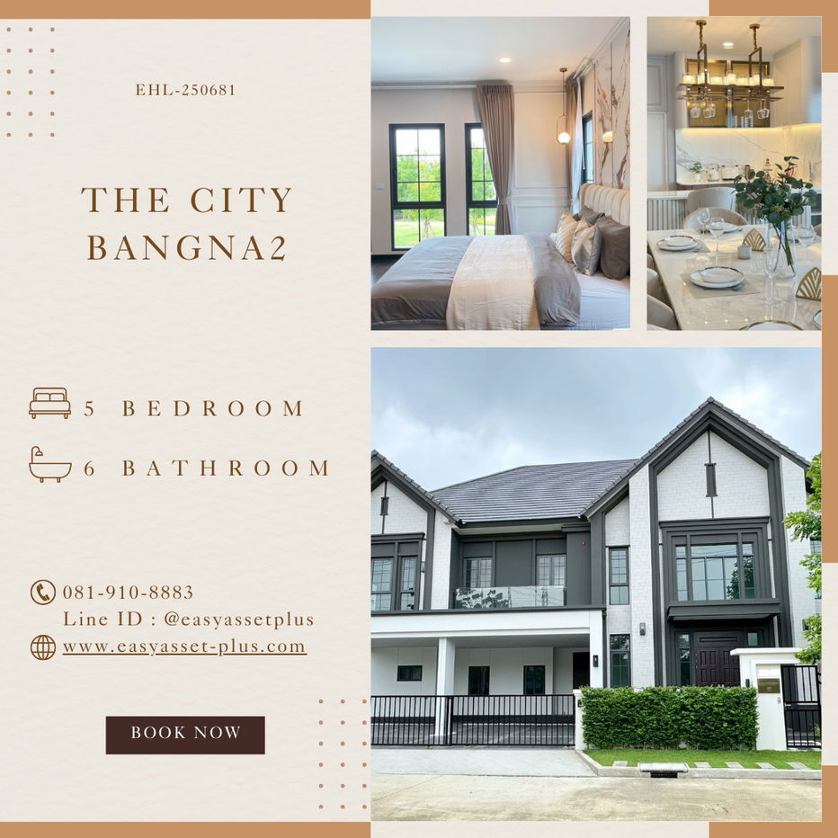 รูป EHL-250681 🌳 THE CITY BANGNA2 – แปลงสวยที่สุด หน้าสวน! บ้านใหม่ไม่เคยเข้าอยู่ ให้เช่า ✨ - รูปที่ 1/37