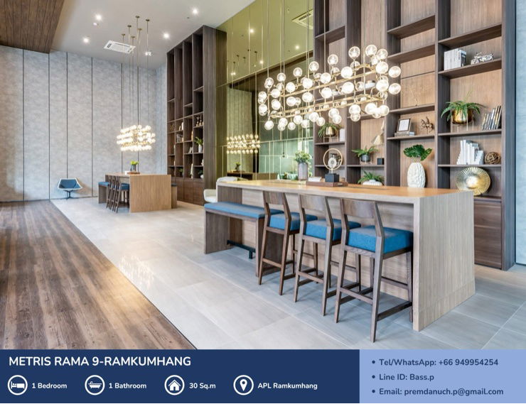 รูป [For Sale] *ห้องมุม* Metris Rama 9 - Ramkumhang คอนโด Pet Friendly ใกล้ AirportLink รามคำแหง 🐾  - รูปที่ 12/16