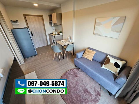 DCondo Sense ชั้น4 ตึกB -----------แอร์2ตัว+มีเครื่องซักผ้า------------Tel 097-049-5874 (Line: @choncondo มี@ด้วย)