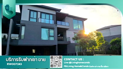 เช่าบ้านเดี่ยว เขตประเวศ : 🏢บ้านหรู ใจกลางเมือง🏢ให้เช่า บ้านกลางเมือง ดิอิดิชั่น บางนา 3 ชั้น พร้อมลิฟท์ และ Lounge ชั้น Penthouse ส่วนตัว RW007243