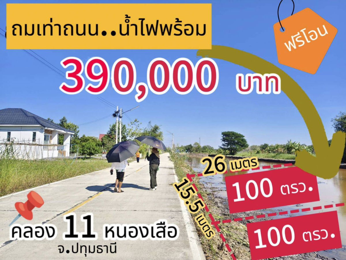 picture Prime location in  Excellent community environment,perfect for building a house.8-meter concrete road on every plot.3phase 100sq.wah390,000baht - 3/22