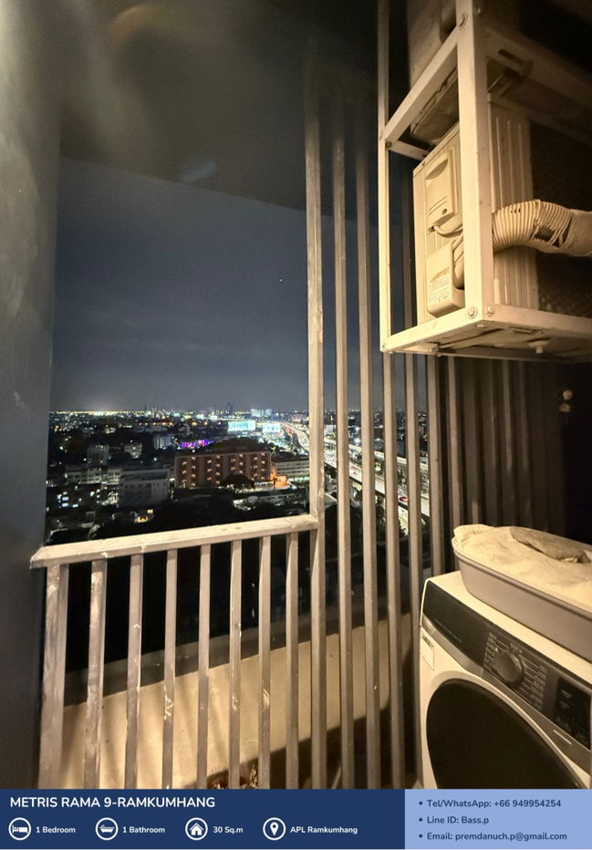 รูป [For Sale] *ห้องมุม* Metris Rama 9 - Ramkumhang คอนโด Pet Friendly ใกล้ AirportLink รามคำแหง 🐾  - รูปที่ 9/16