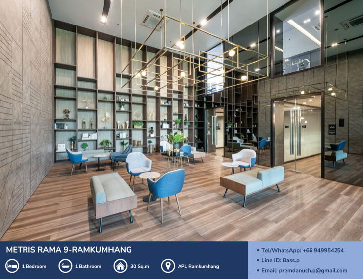 รูป [For Sale] *ห้องมุม* Metris Rama 9 - Ramkumhang คอนโด Pet Friendly ใกล้ AirportLink รามคำแหง 🐾  - รูปที่ 13/16