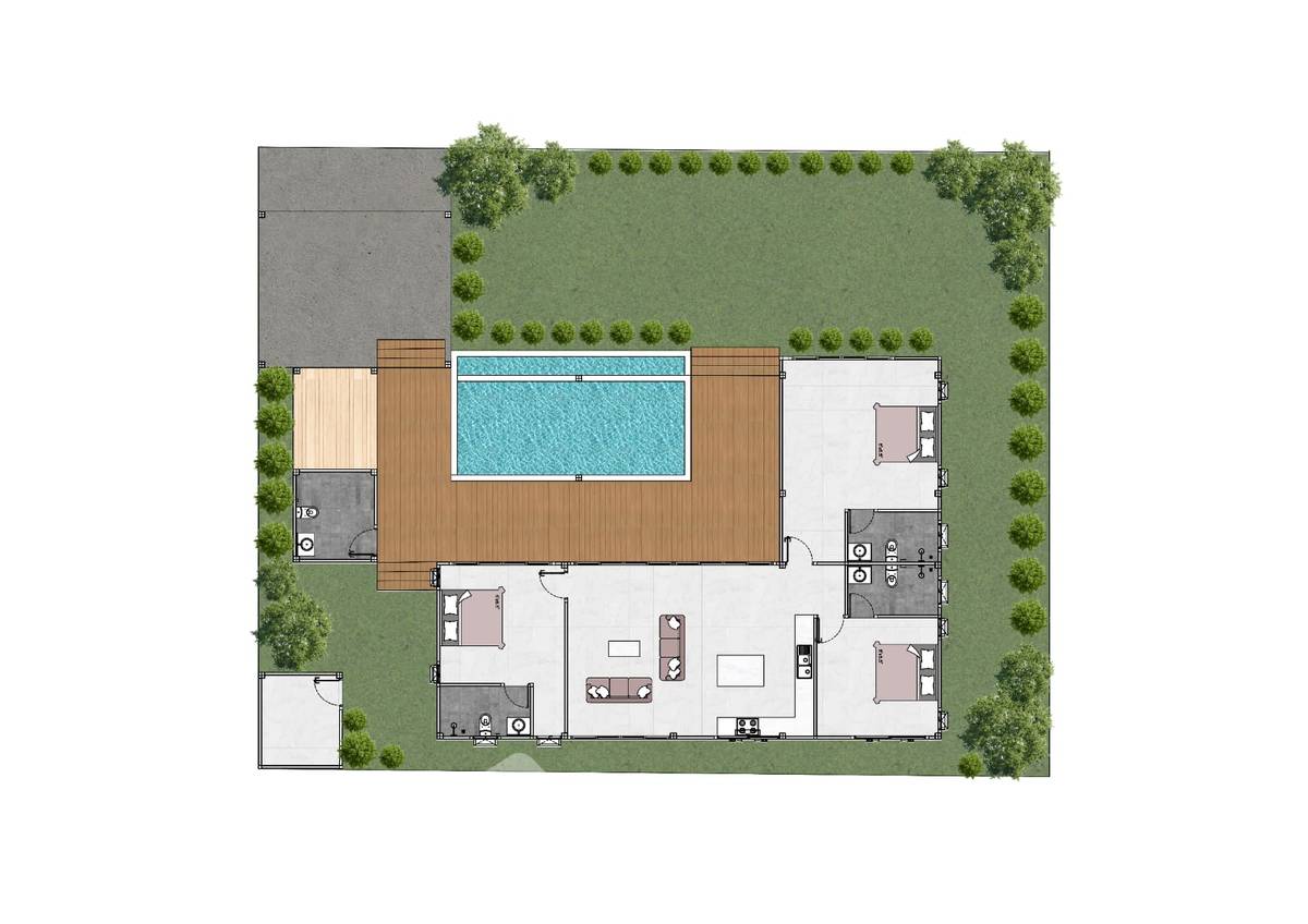 รูป วิลล่า 3-ห้องนอน ใกล้ ชายหาดบ้านใต้ (ID 2106995) - รูปที่ 6/8