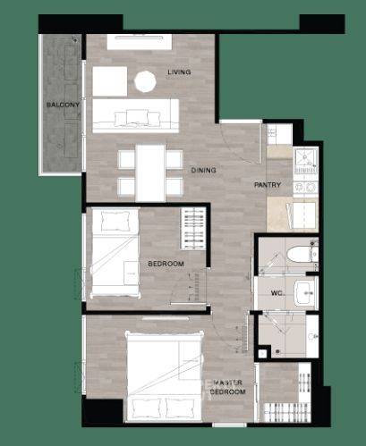 รูป คอนโด 2-ห้องนอน ที่ นิช โมโน สุขุมวิท-ปู่เจ้า ใกล้ BTS ปู่เจ้า (ID 1537982) - รูปที่ 4/5