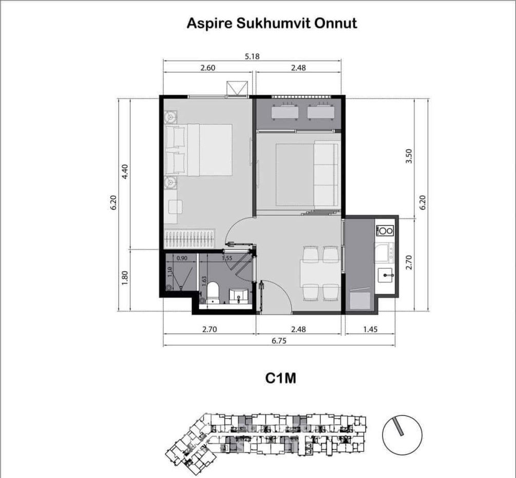 picture 1-BR Condo at Aspire Sukhumvit–Onnut in Suan Luang (ID 1546093) - 10/12