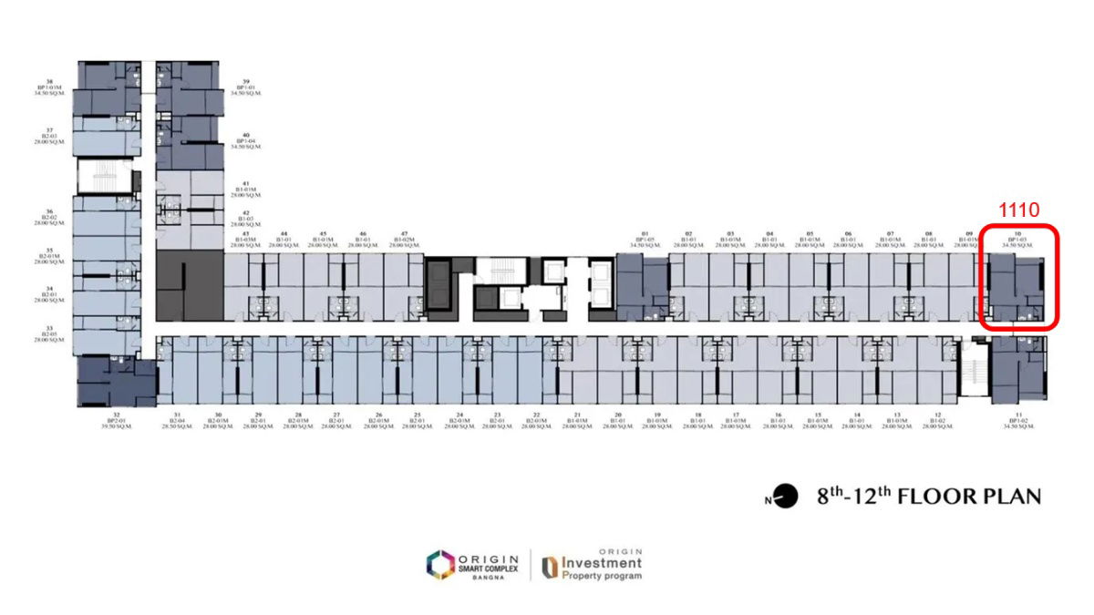 รูป ขายดาวน์ ขาดทุน เจ้าของขายเอง คอนโด Origin Place Bangna 1 Bedroom Plus 34.5 ตร.ม. ชั้น 11 - รูปที่ 3/5
