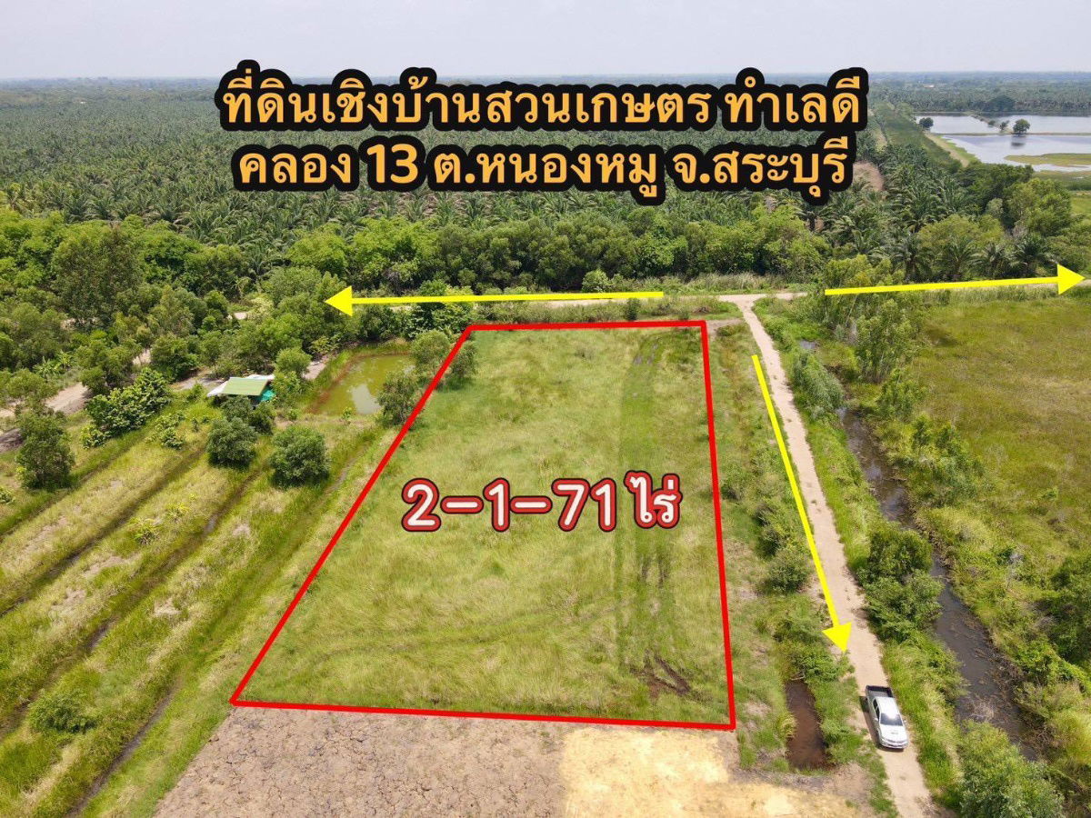 รูป ที่ดินทำเลดีค.13หนองหมูวิหารแดงสระบุรี2-1-71ยกแปลง1790000ใกล้ถนนพหลโยธิน8กมปั้มPT1กมอ.หนองแค8กมรพ.วิหารแดง12กมเข้าออก2ทางฟรีทุกค่าใช้จ่ายจอง30000 - รูปที่ 1/23