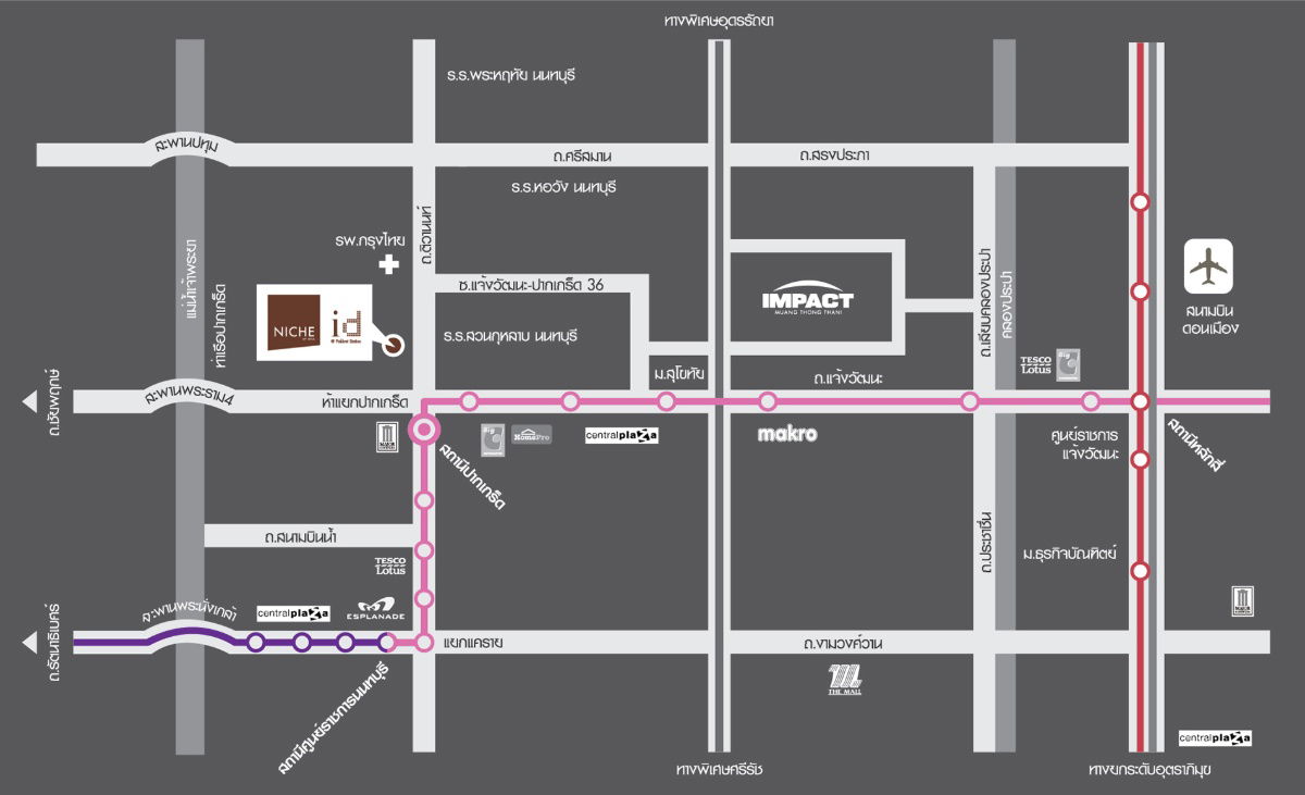 รูป นิชไอดี ปากเกร็ด 💥ให้เช่า 8,500 บาท ห้องริม ชั้น 12💥ห้องพร้อมอยู่ แอร์ 2 เครื่อง มีเครื่องซักผ้า 💥ใกล้โรงเรียนสวนกุหลาบนนท์ - รูปที่ 8/9