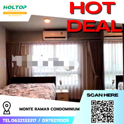 คอนโดให้เช่า : #R7932  🎉 011268 ให้เช่าคอนโด Monte Rama9 Condominium