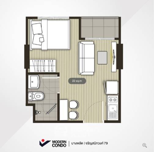 รูป คอนโด 1-ห้องนอน ที่ คอนโด อาร์เทม บางพลัด-จรัญ 79 ใกล้ MRT บางพลัด (ID 1360100) - รูปที่ 7/7