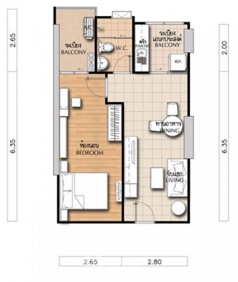 รูป คอนโด 1-ห้องนอน ที่ ศุภาลัย พาร์ค รัชโยธิน ใกล้ BTS รัชโยธิน (ID 2021082) - รูปที่ 14/14