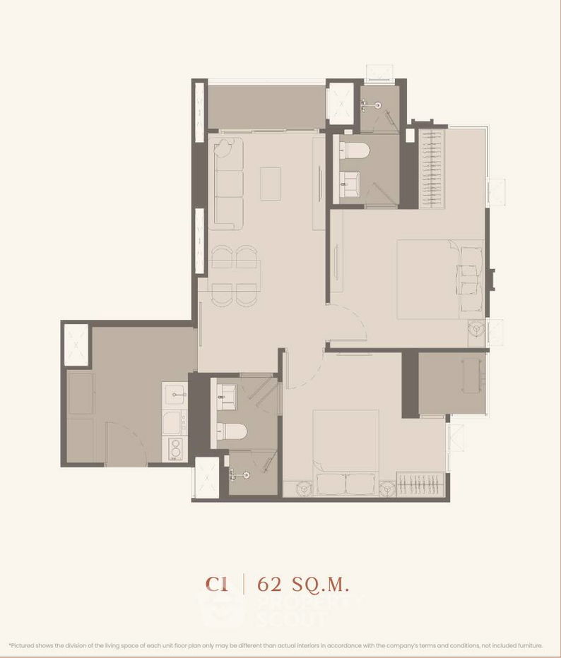 รูป คอนโด 2-ห้องนอน ที่ ริธึ่ม เจริญนคร ไอคอนิค ใกล้ BTS กรุงธนบุรี (ID 1542228) - รูปที่ 2/5