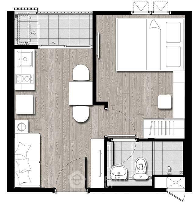 รูป คอนโด 1-ห้องนอน ที่ พลัมคอนโด ปิ่นเกล้า สเตชั่น ใกล้ MRT บางยี่ขัน (ID 728945) - รูปที่ 2/10