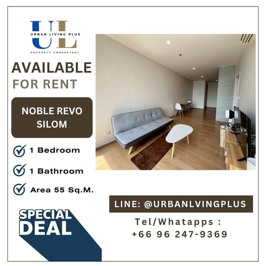 picture ( UL2503131 ) Rare Item! Tel/Line 096-2479369 , FOR RENT NOBLE REVO SILOM 1 Bedroom 1 Bathroom 55 Sq.M. Ready to move in✨ - 1/9