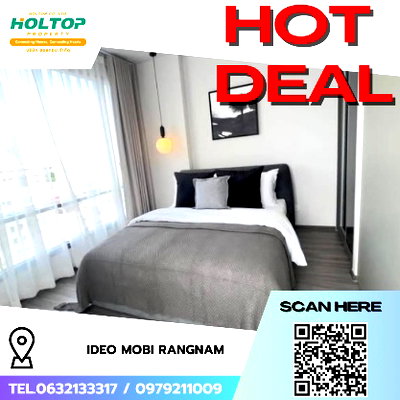 คอนโดให้เช่า : #R7943 🎉 011268  ให้เช่าคอนโด Ideo Mobi RangNam