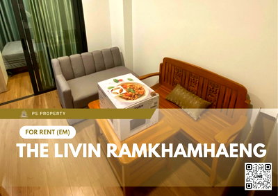 คอนโดให้เช่า : ให้เช่า ✨ The Livin Ramkhamhaeng ✨ ใกล้ MRT Interchange ลำสาลี เฟอร์นิเจอร์ และ เครื่องใช้ไฟฟ้าครบ 