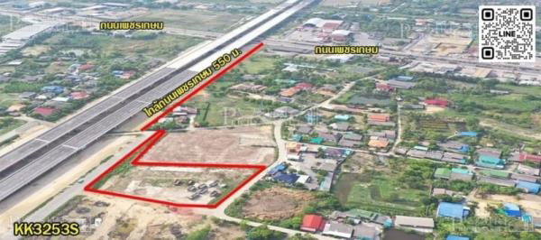 รูป ที่สวย 3 ไร่ 290 ตารางวา ติดมอเตอร์เวย์ นครปฐม-ชะอำ ใกล้เพชรเกษม หน้ากว้างๆ ติดถนน 3 ด้าน เหมาะซื้อทำโกดังกระจายสินค้า ปั้มน้ำมัน อาคารพาณิชย์  - รูปที่ 1/7