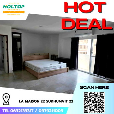 คอนโดให้เช่า : #R7961 🎉 021268 ให้เช่าคอนโด La Maison 22 Sukhumvit 22