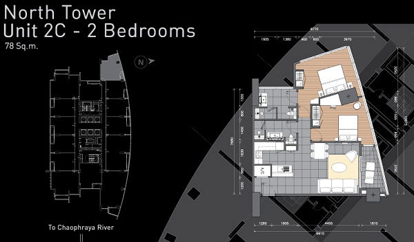 รูป 📌📌 Urgently for rent!!! The River, 2-bedroom, 80 sq m. 🔰 Great price! Contact us on Line ID: @078mygfi 📌📌 - รูปที่ 5/10