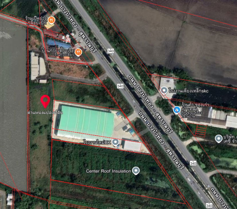 รูป ขายที่ดินย่านลาดหลุมแก้ว 9 ไร่ 2 งาน 27 วา ริมถนน ทางหลวงบางบัวทอง สุพรรณ 340 - รูปที่ 2/3