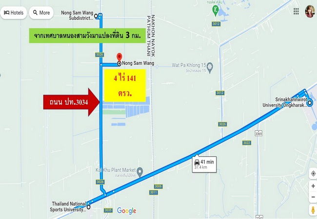 รูป ขายที่ดิน คลอง 13 ฝั่งตะวันตก ถนนรังสิต-นครนายก หนองเสือ ปทุมธานี - รูปที่ 2/5