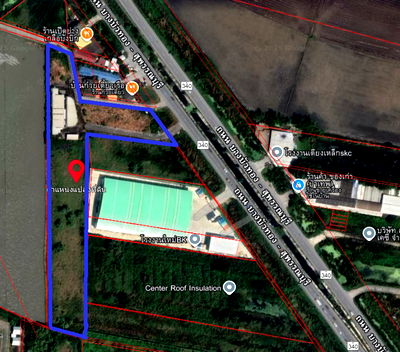 ที่ดิน ลาดหลุมแก้ว ปทุมธานี : ขายที่ดินย่านลาดหลุมแก้ว 9 ไร่ 2 งาน 27 วา ริมถนน ทางหลวงบางบัวทอง สุพรรณ 340