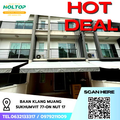 ทาวน์โฮมให้เช่า : #R7954  🎉 021268 ให้เช่าบ้าน Baan Klang Muang Sukhumvit 77-On Nut 17 