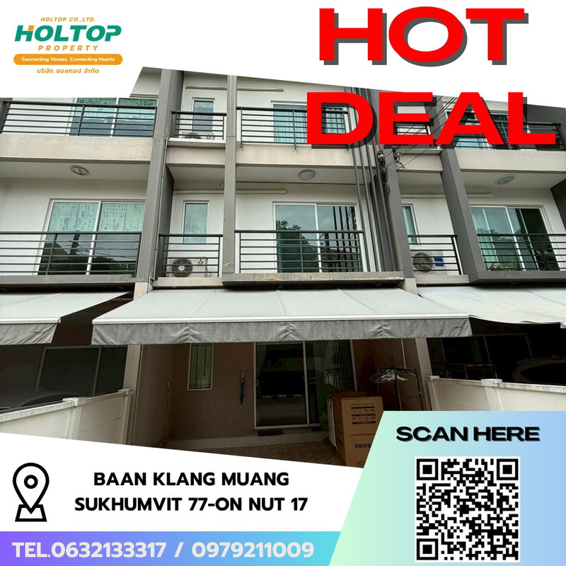 ทาวน์โฮมให้เช่า : #R7954  🎉 021268 ให้เช่าบ้าน Baan Klang Muang Sukhumvit 77-On Nut 17 