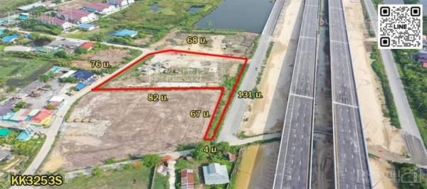 รูป ที่สวย 3 ไร่ 290 ตารางวา ติดมอเตอร์เวย์ นครปฐม-ชะอำ ใกล้เพชรเกษม หน้ากว้างๆ ติดถนน 3 ด้าน เหมาะซื้อทำโกดังกระจายสินค้า ปั้มน้ำมัน อาคารพาณิชย์  - รูปที่ 2/7