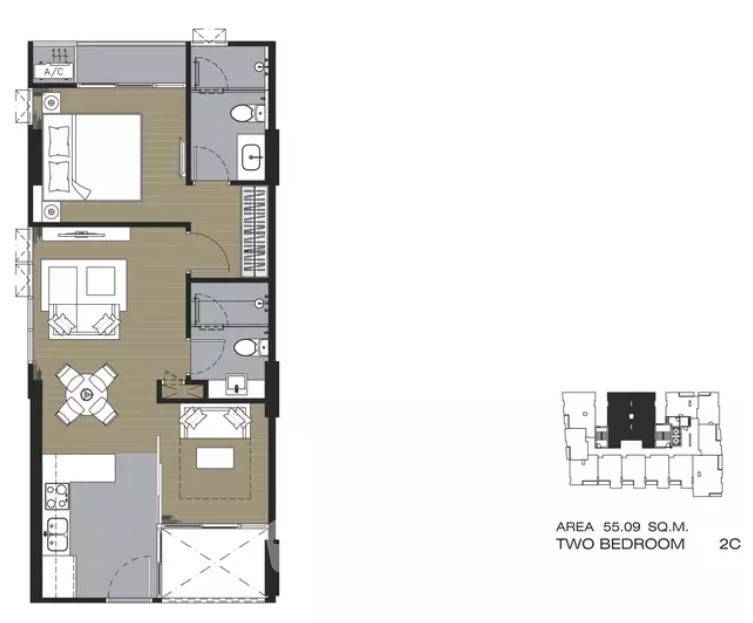 picture 2-BR Condo at The Remarkable Soonvijai 2 near ARL Ramkhamhaeng (ID 2460863) - 10/10